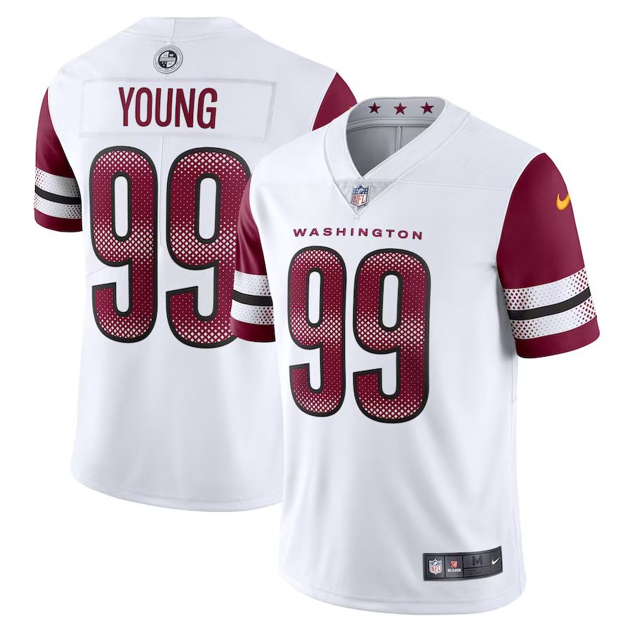 Men Washington Commanders 99 Chase Young Nike White Vapor Limited NFL Jersey